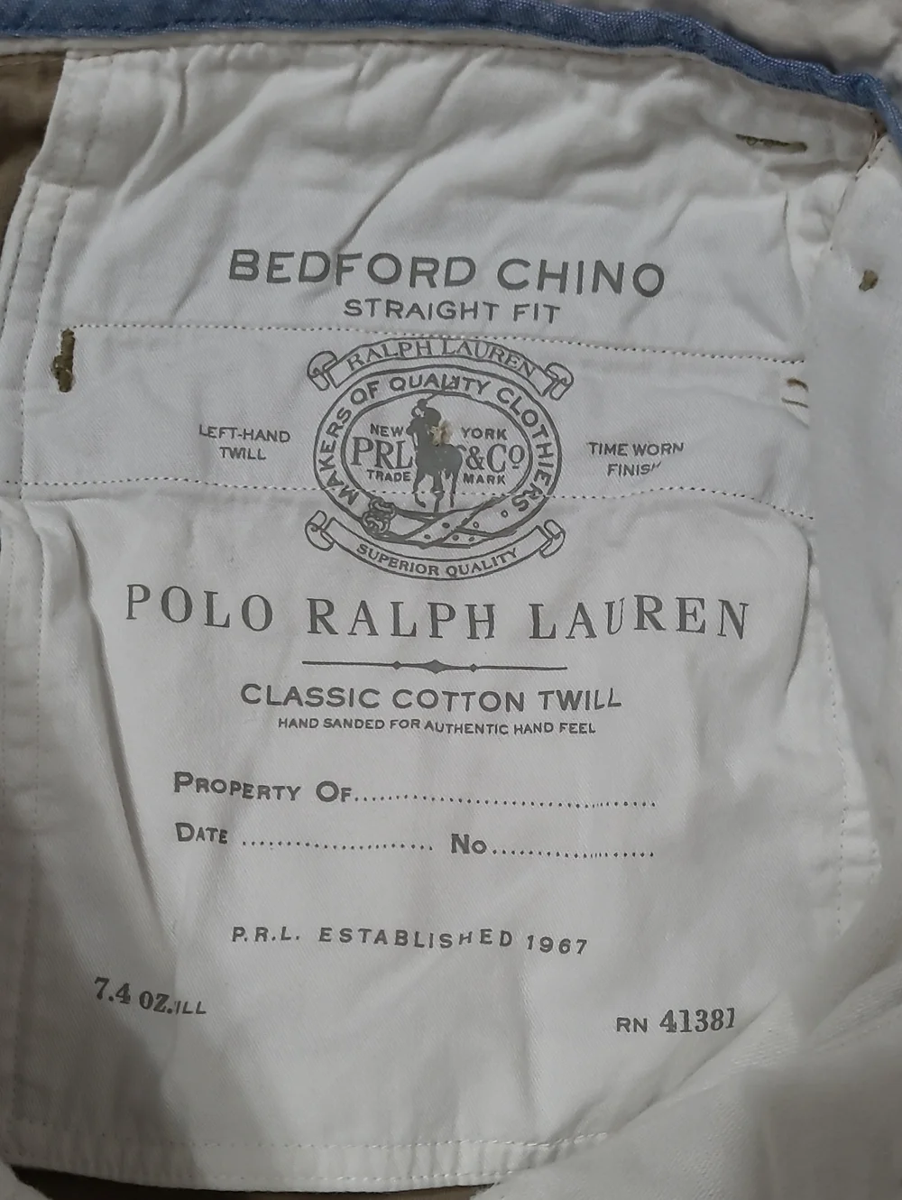 Polo by Ralph Lauren Khaki Straight Fit with Embroidered Mallard Ducks 33 waist